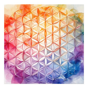 Blume des Lebens - Aquarellmalerei Fotodruck