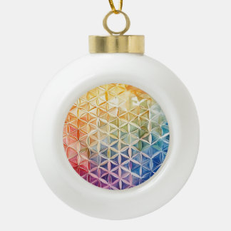 Blume des Lebens - Aquarellmalerei Keramik Kugel-Ornament