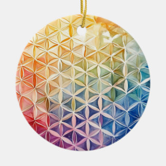 Blume des Lebens - Aquarellmalerei Keramik Ornament