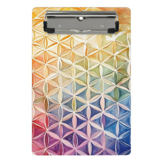 Blume des Lebens - Aquarellmalerei Mini Klemmbrett