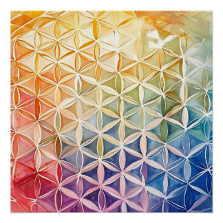 Blume des Lebens - Aquarellmalerei Poster