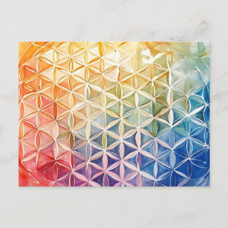 Blume des Lebens - Aquarellmalerei Postkarte