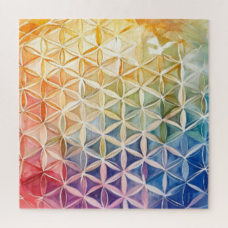 Blume des Lebens - Aquarellmalerei Puzzle