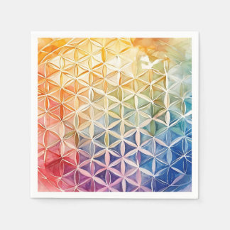 Blume des Lebens - Aquarellmalerei Serviette