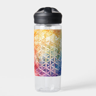 Blume des Lebens - Aquarellmalerei Trinkflasche