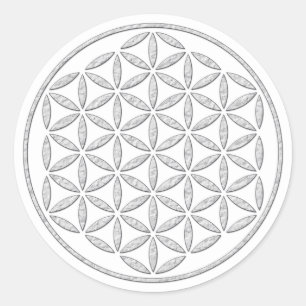 Blume des Lebens / Blume des Lebens - Briefmarke w Runder Aufkleber