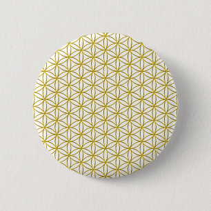 Blume des Lebens / Blume des Lebens - goldenes Mus Button