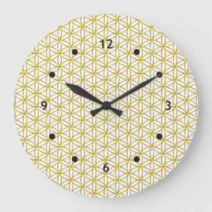 Blume des Lebens / Blume des Lebens - goldenes Mus Große Wanduhr