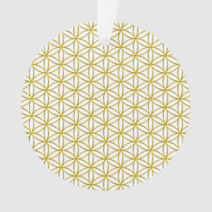 Blume des Lebens / Blume des Lebens - goldenes Mus Ornament