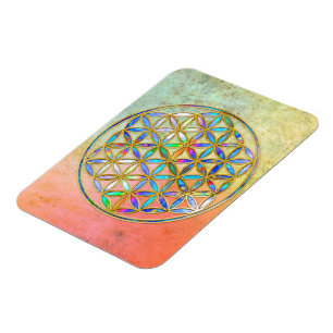 Blume des Lebens / Blume des Lebens - goldfarbig Magnet