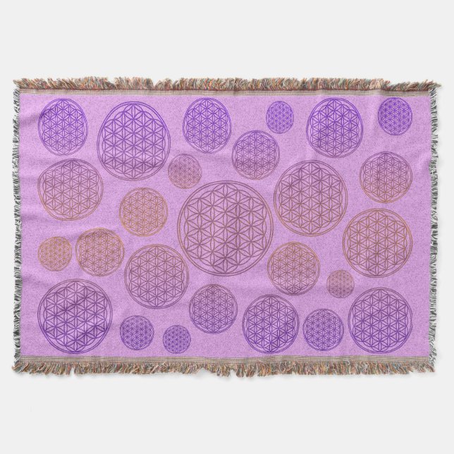 Blume des Lebens / Blume des Lebens - Muster viole Decke (Vorderseite)