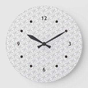 Blume des Lebens / Blume des Lebens - Silbermuster Große Wanduhr