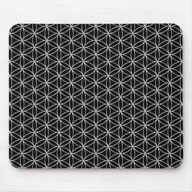 Blume des Lebens / Blume des Lebens - Silbermuster Mousepad (Vorne)