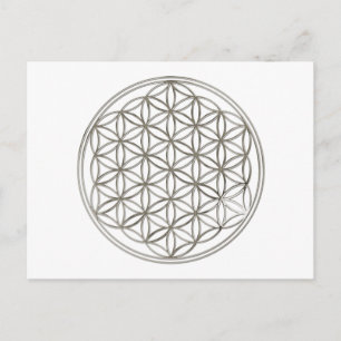 Blume des Lebens / Blume des Lebens silbig Postkarte