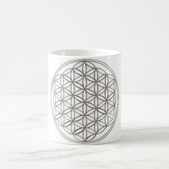 Blume des Lebens / Blume des Lebens | silbig Tasse (Mittel)