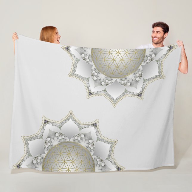 Blume des Lebens - Blüten Mandala 1 Fleecedecke (Beispiel)