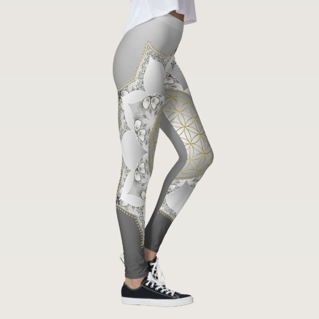 Blume des Lebens - Blüten Mandala 1 Leggings (Rechts)