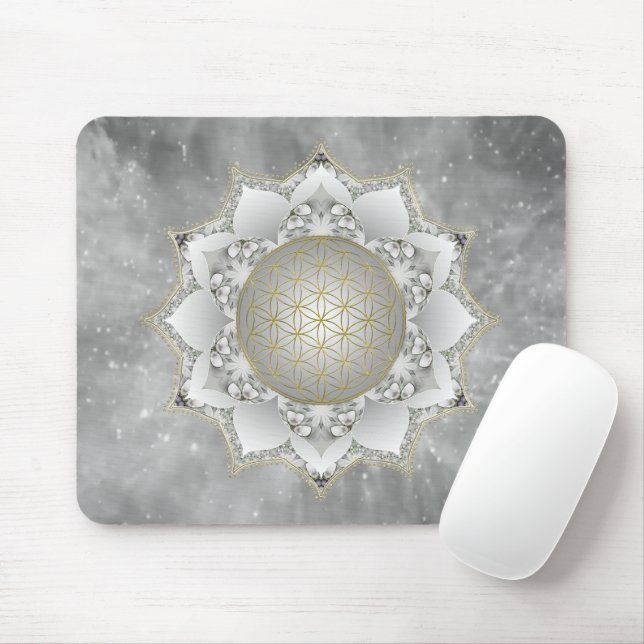 Blume des Lebens - Blüten Mandala 1 Mousepad (Mit Mouse)
