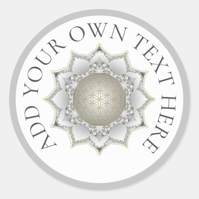 Blume des Lebens - Blüten Mandala 1 Runder Aufkleber (Vorderseite)