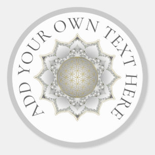 Blume des Lebens - Blüten Mandala 1 Runder Aufkleber