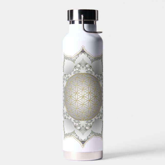 Blume des Lebens - Blüten Mandala 1 Trinkflasche (Links)