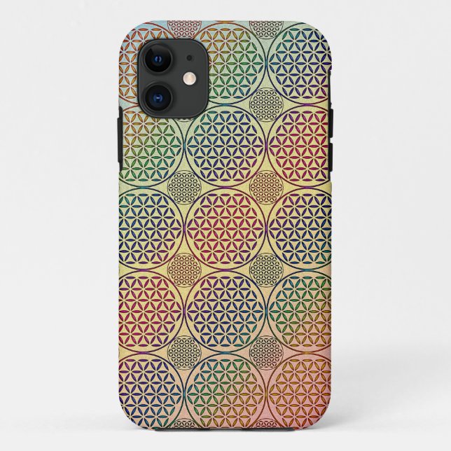 Blume des Lebens - Briefmarke Grunge Muster 1 Case-Mate iPhone Hülle (Rückseite)