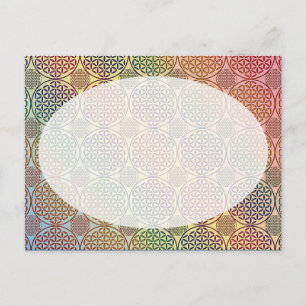 Blume des Lebens - Briefmarke Grunge Muster 1 Postkarte