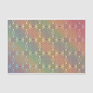 Blume des Lebens - Briefmarke Grunge Muster 1 Seidenpapier