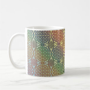 Blume des Lebens - Briefmarke Grunge Muster 1 Tasse