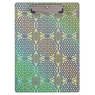 Blume des Lebens - Briefmarke Grunge Muster 2 Klemmbrett