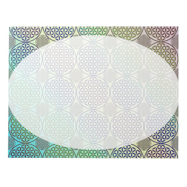 Blume des Lebens - Briefmarke Grunge Muster 2 Notizblock (Vorderseite)