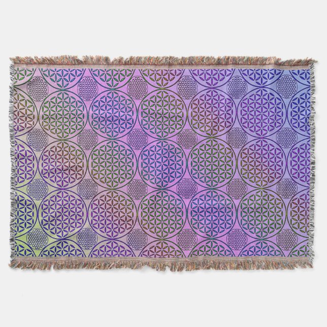 Blume des Lebens - Briefmarke Grunge Muster 3 Decke (Vorderseite)
