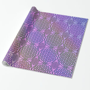 Blume des Lebens - Briefmarke Grunge Muster 3 Geschenkpapier