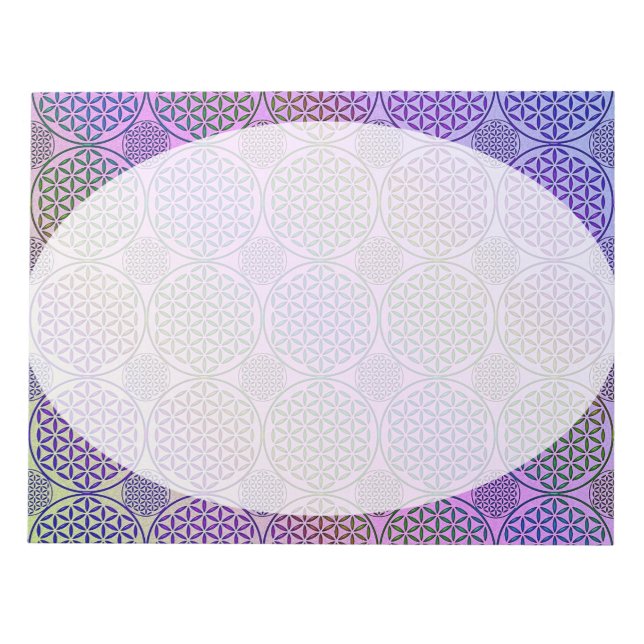 Blume des Lebens - Briefmarke Grunge Muster 3 Notizblock (Vorderseite)