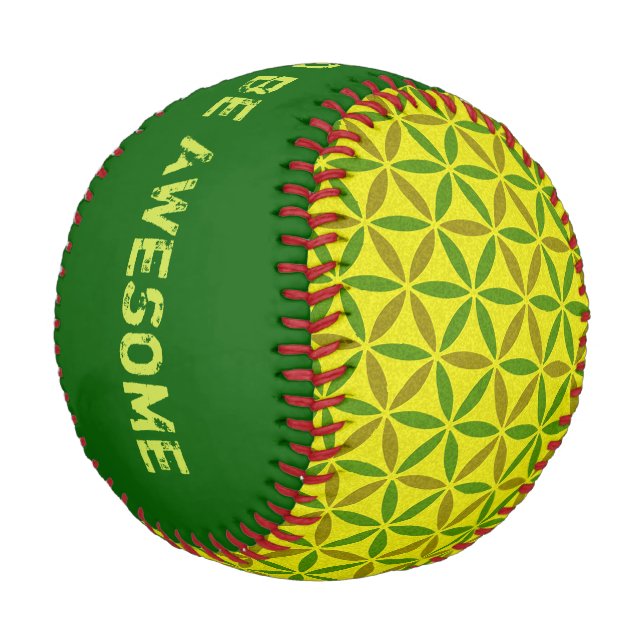 Blume des Lebens - Briefmarke - Muster - BG 3 Baseball (Schrägansicht)