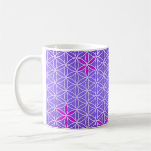 Blume des Lebens - Briefmarke nahtlos - violett Tasse