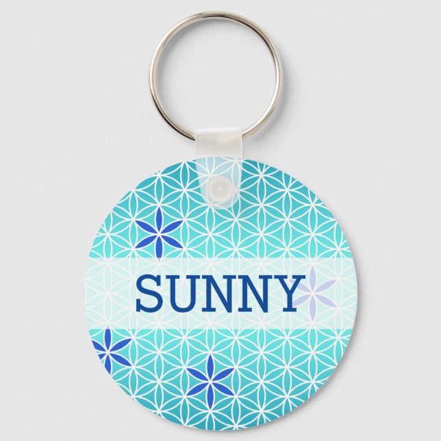 Blume des Lebens - Briefmarke - nahtloses Muster - Schlüsselanhänger (Vorderseite)