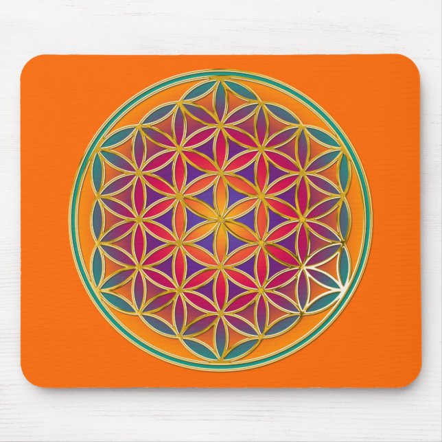 Blume des Lebens - Button Style 03 Mousepad (Vorne)