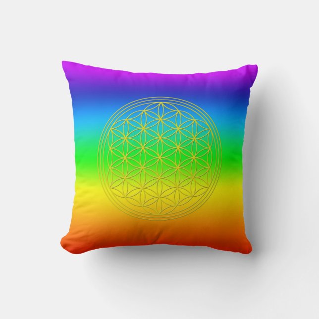 Blume des Lebens Chakra 2 Kissen (Vorderseite)