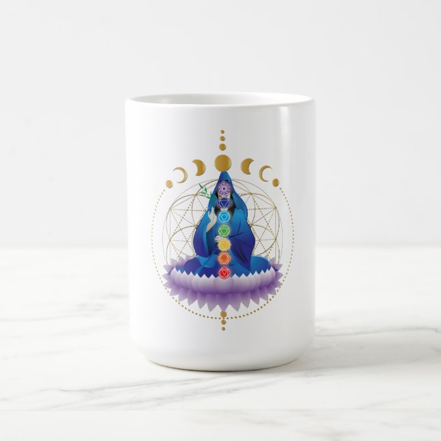 Blume des Lebens chakra goddess v2 klassische Tass Kaffeetasse (Mittel)