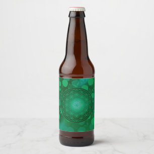 Blume des Lebens, Chakra, Zen, heilige Geometrie, Bierflaschenetikett