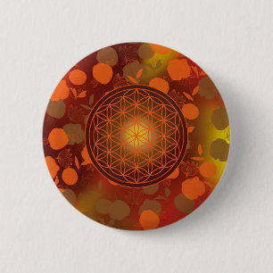 Blume des Lebens, Chakra, Zen, heilige Geometrie, Button