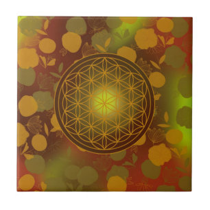 Blume des Lebens, Chakra, Zen, heilige Geometrie, Fliese