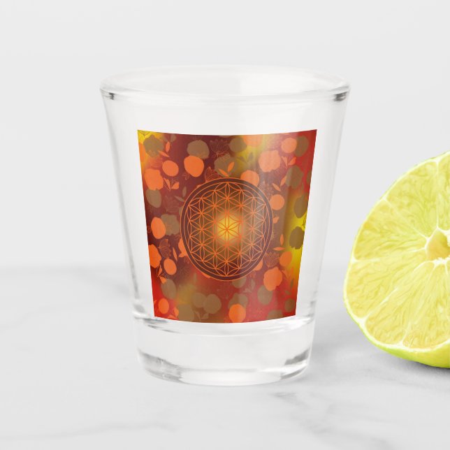 Blume des Lebens, Chakra, Zen, Schnapsglas (Vorderseite)