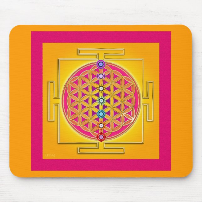 BLUME des LEBENS - Chakras Yantra Mousepad (Vorne)