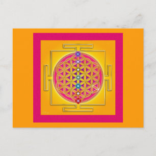 BLUME DES LEBENS - Chakras Yantra Postkarte
