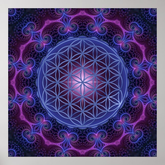 BLUME des Lebens/des Lebens des Lebens Mandala II Poster (Vorne)