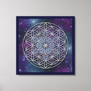BLUME DES LEBENS - Erzengel Metatron Cube Leinwanddruck