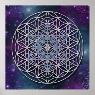BLUME DES LEBENS - Erzengel Metatron Cube Poster