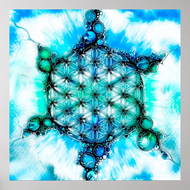 Blume des Lebens - farbenfroh 3 Poster (Vorne)